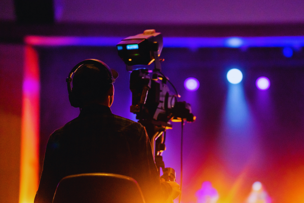 Video production systems including 4K cameras, switchers, and recording equipment for live streaming and event documentation
